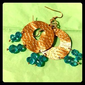 Gold and crystal earrings